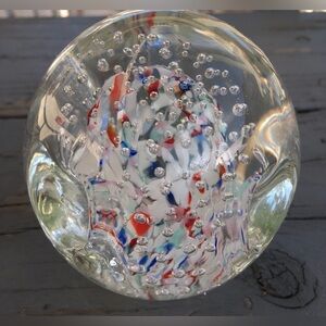 Studio Art Paperweight By Edward Mazurowski ‘75 w/original Handwritten Label